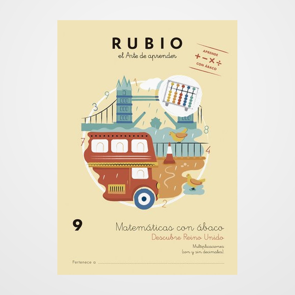 CUADERNO RUBIO A4 MATEMATICAS CON ABACO 9 - DESCUBRE REINO UNIDO (9-10 años)