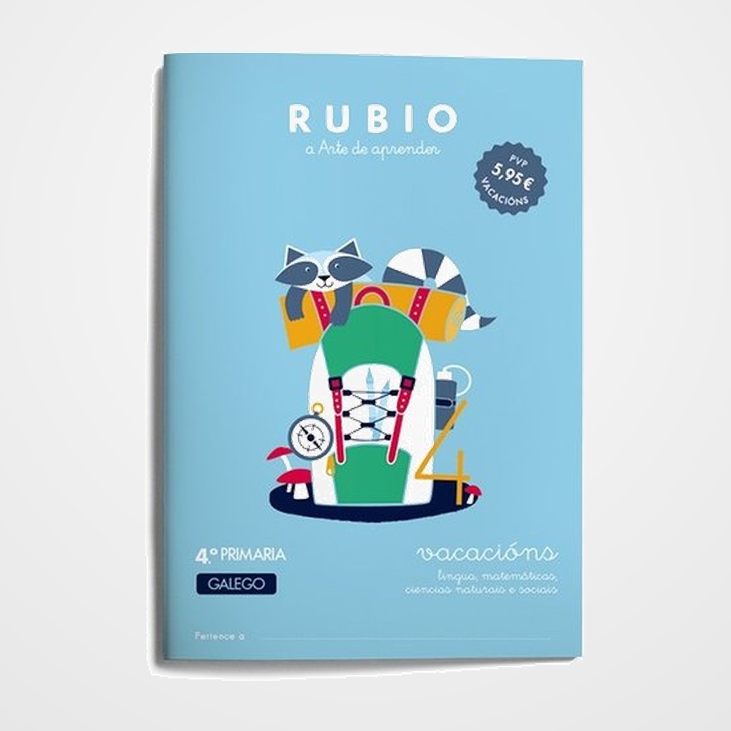 CUADERNO RUBIO (GALLEGO) A4 VACACIONS 4º PRIMARIA (9-10 años)