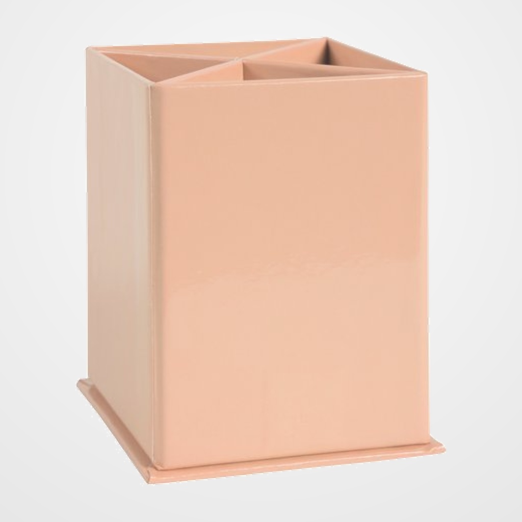 CUBILETE EXACOMPTA AQUAREL CARTON FORRADO 4 COMPARTIMENTOS CORAL