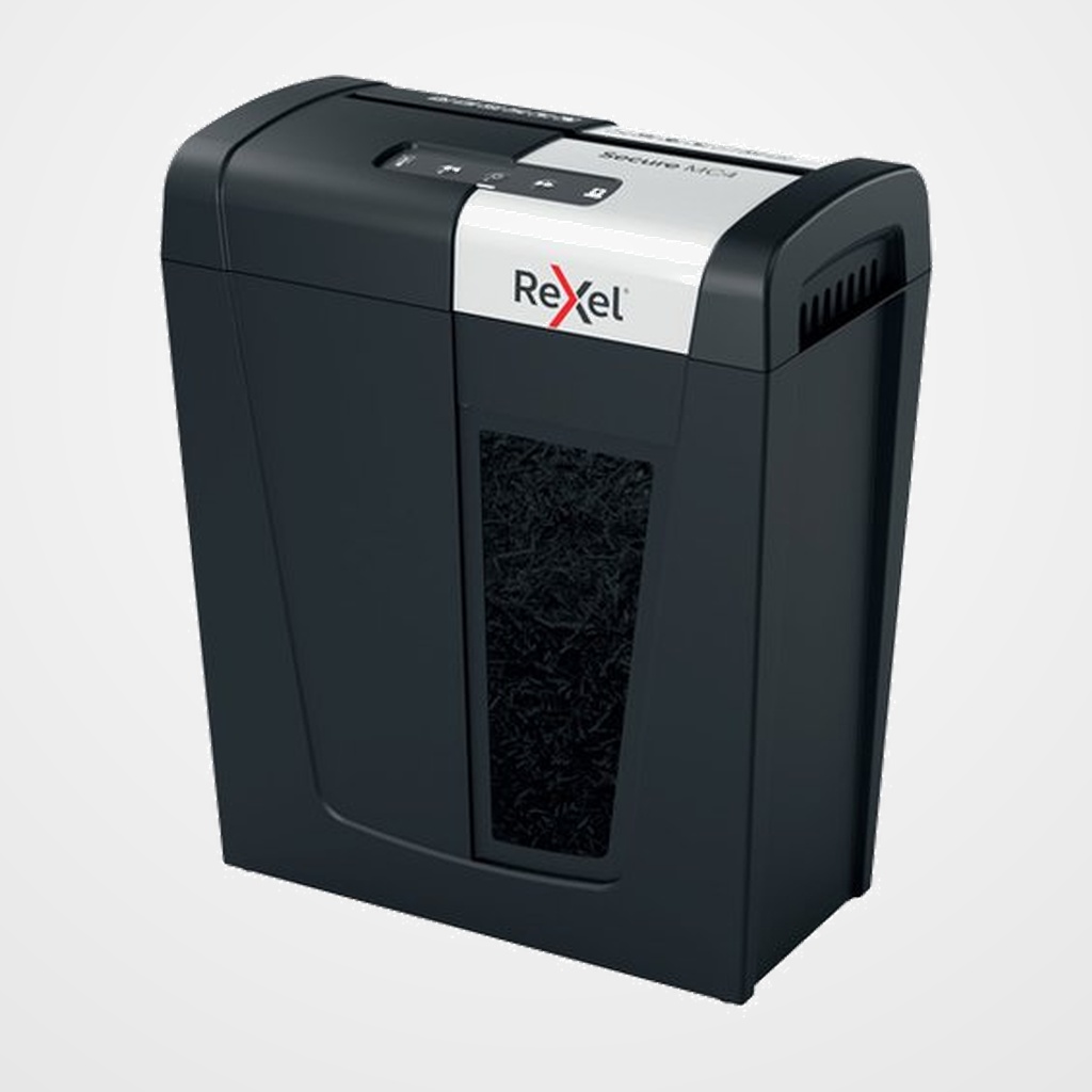 DESTRUCTORA REXEL SECURE MC4 NEGRO (4h CONFETI) Nv.seg.5 - particula 2x15mm dep.14L