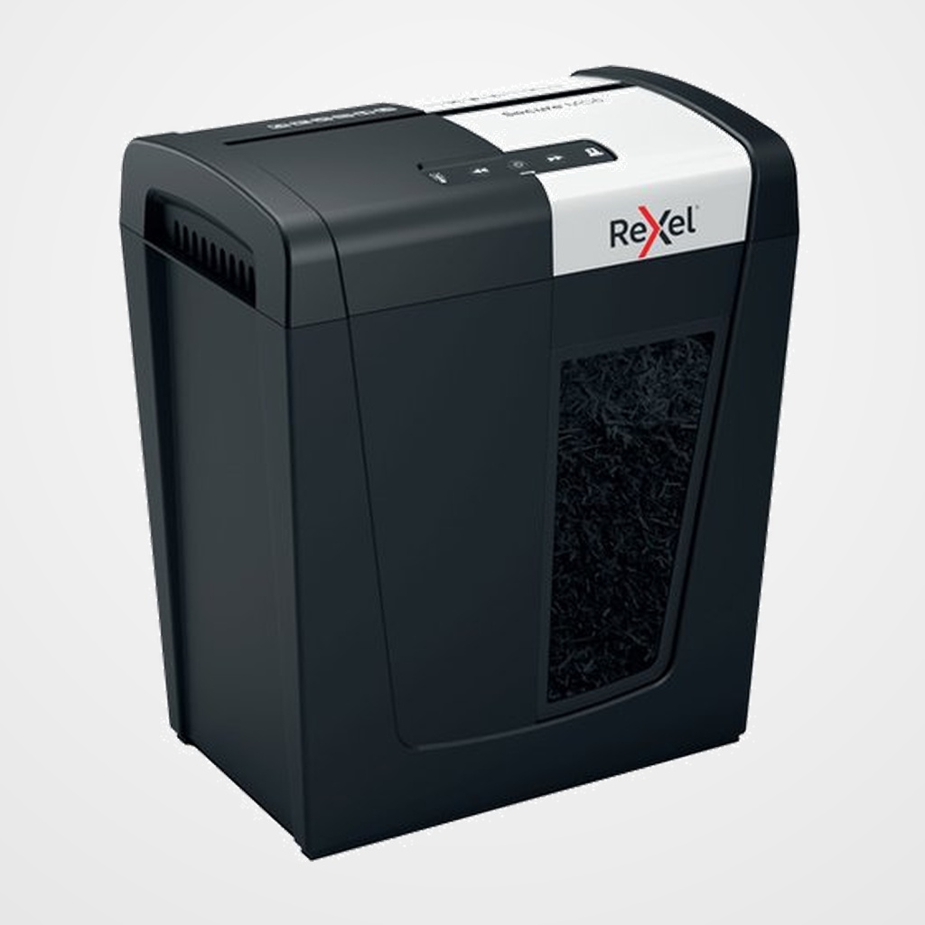 DESTRUCTORA REXEL SECURE MC6 NEGRO (6h CONFETI) Nv.seg.6 - particula 2x15mm dep.18L