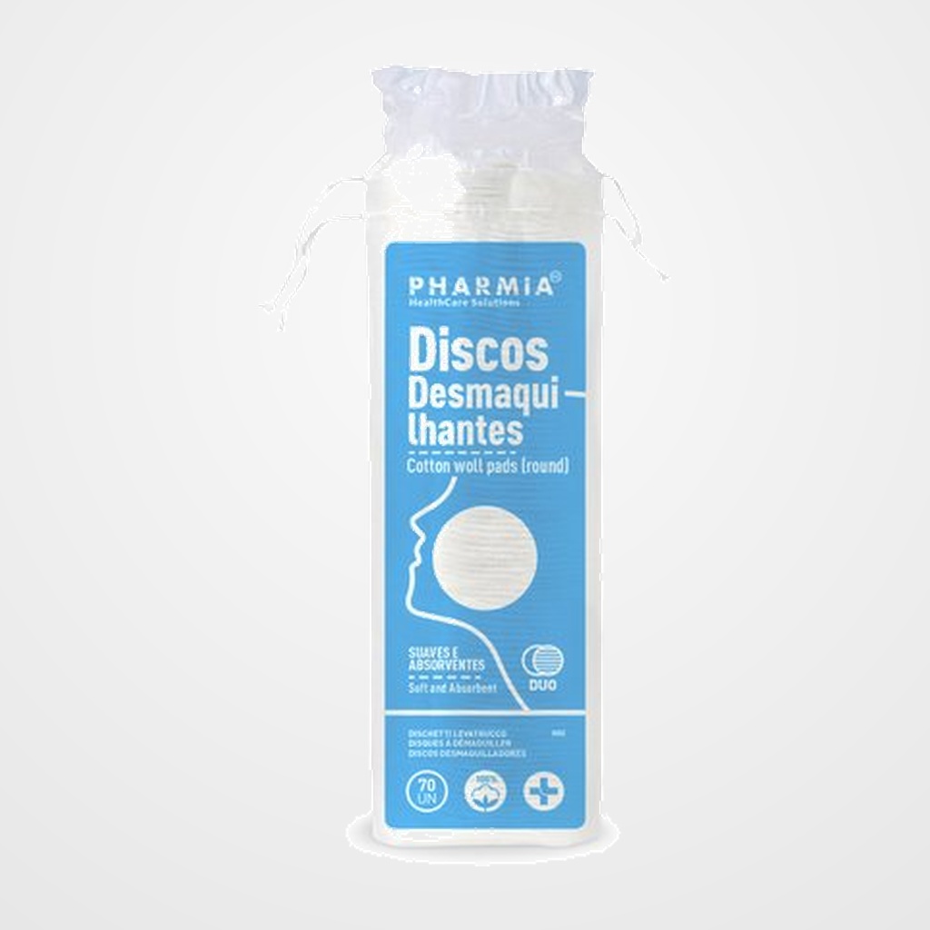 DISCOS DESMAQUILLANTES PHARMIA 100% ALGODON PAQUETE de 70
