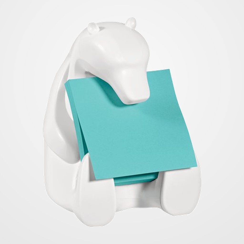 DISPENSADOR POST-IT DISEÑO OSO Z-NOTES con BLOCK NOTAS SUPER STICKY 76x76