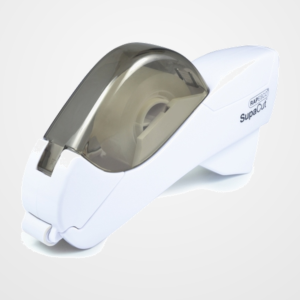 DISPENSADOR RAPESCO SUPACUT MANUAL CINTA con AUTOCORTE BLANCO (incluye 2 cintas)