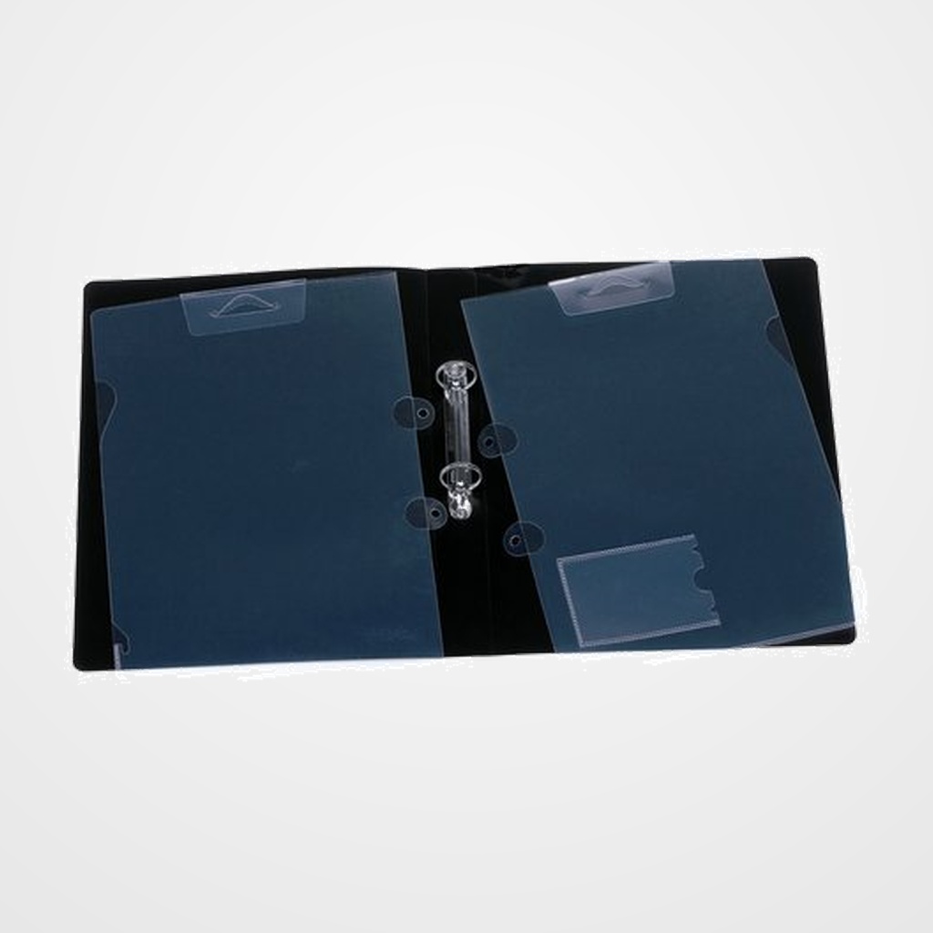 DOSIER ANGULO RECTO CARCHIVO PP A4 con PESTAÑAS para 2 ANILLAS PAQUETE DE 10