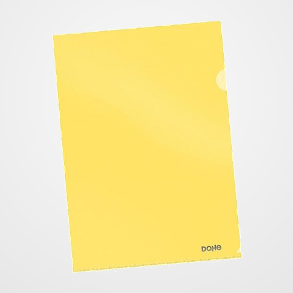 [18001734] DOSIER ANGULO RECTO DOHE PP CRISTAL 120µ A4 AMARILLO PAQUETE de 10