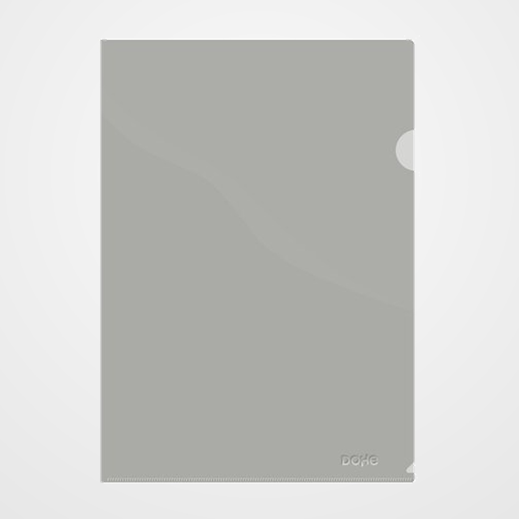 DOSIER ANGULO RECTO DOHE PP CRISTAL PREMIUM 180µ A4 GRIS