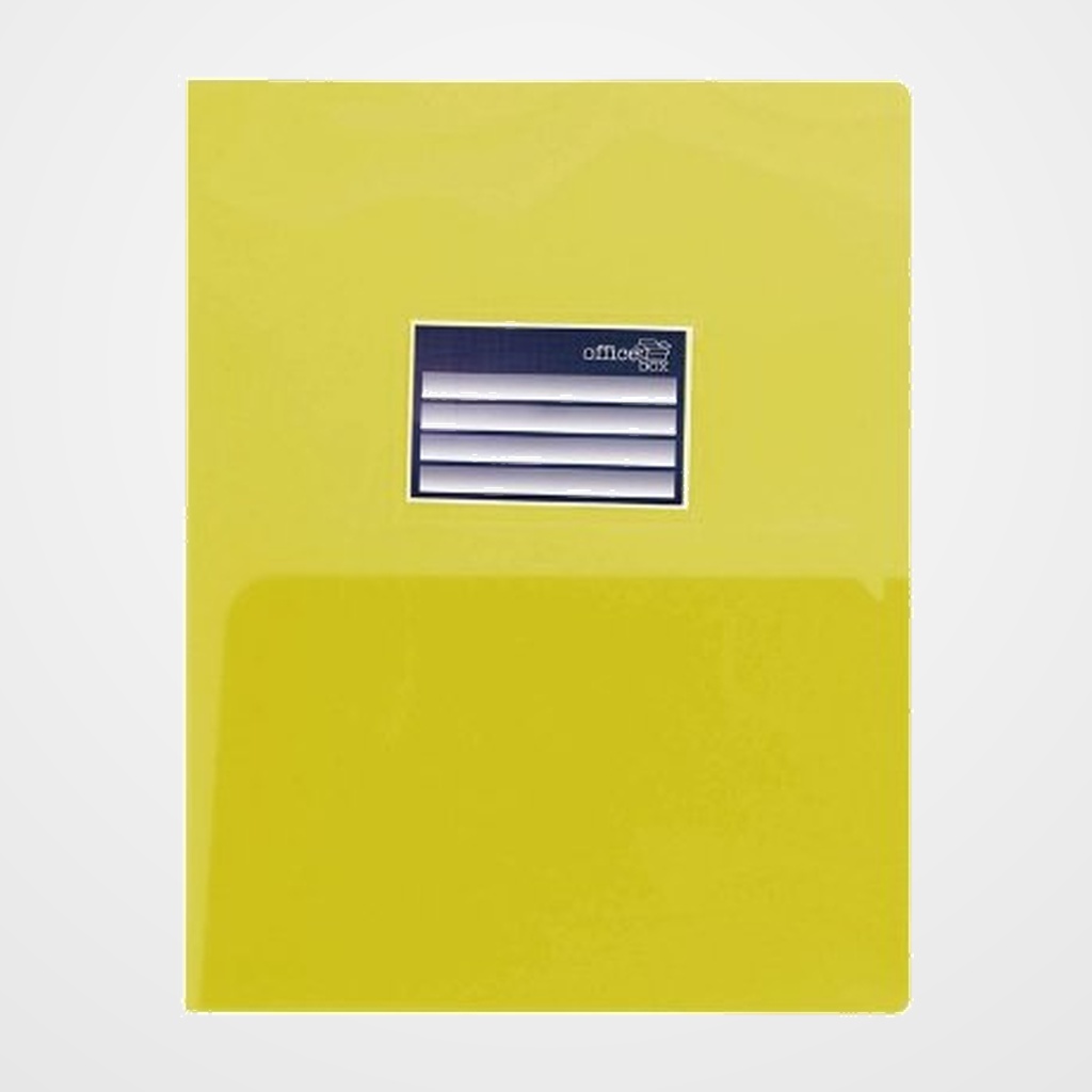 DOSIER con DOBLE BOLSA OFFICE BOX PP A4 con TARJETERO AMARILLO