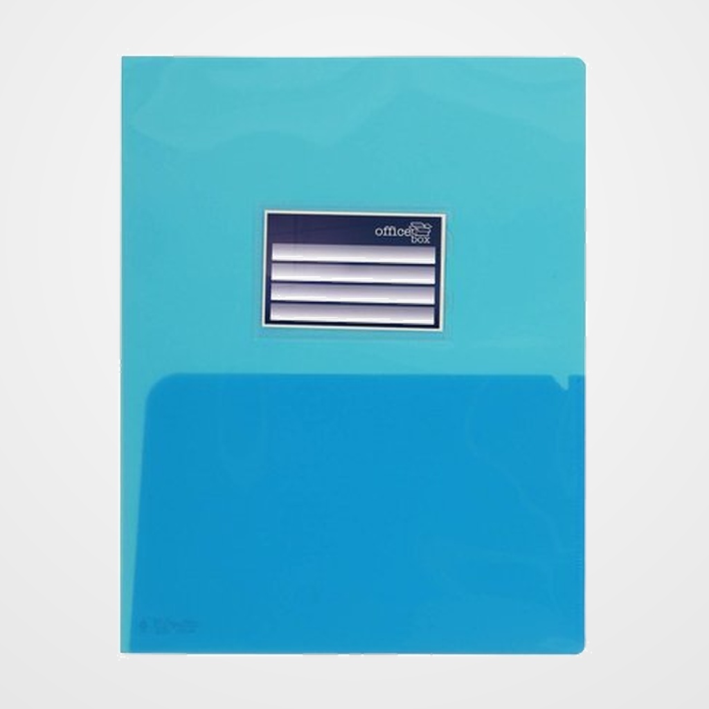 DOSIER con DOBLE BOLSA OFFICE BOX PP A4 con TARJETERO AZUL