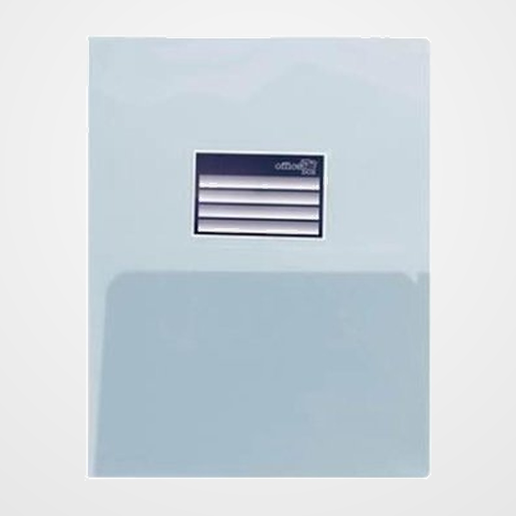 DOSIER con DOBLE BOLSA OFFICE BOX PP A4 con TARJETERO CRISTAL