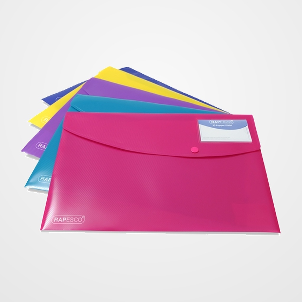 DOSIER SOBRE RAPESCO ECO PP BROCHE CON BOLSILLO PARA TARJETA A4 SURTIDO PACK de 5