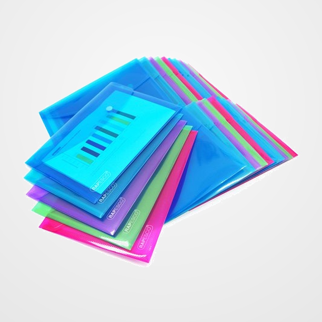 DOSIER SOBRE RAPESCO PP TRANSLUCIDO BROCHE A5 SURTIDO PACK DE 40