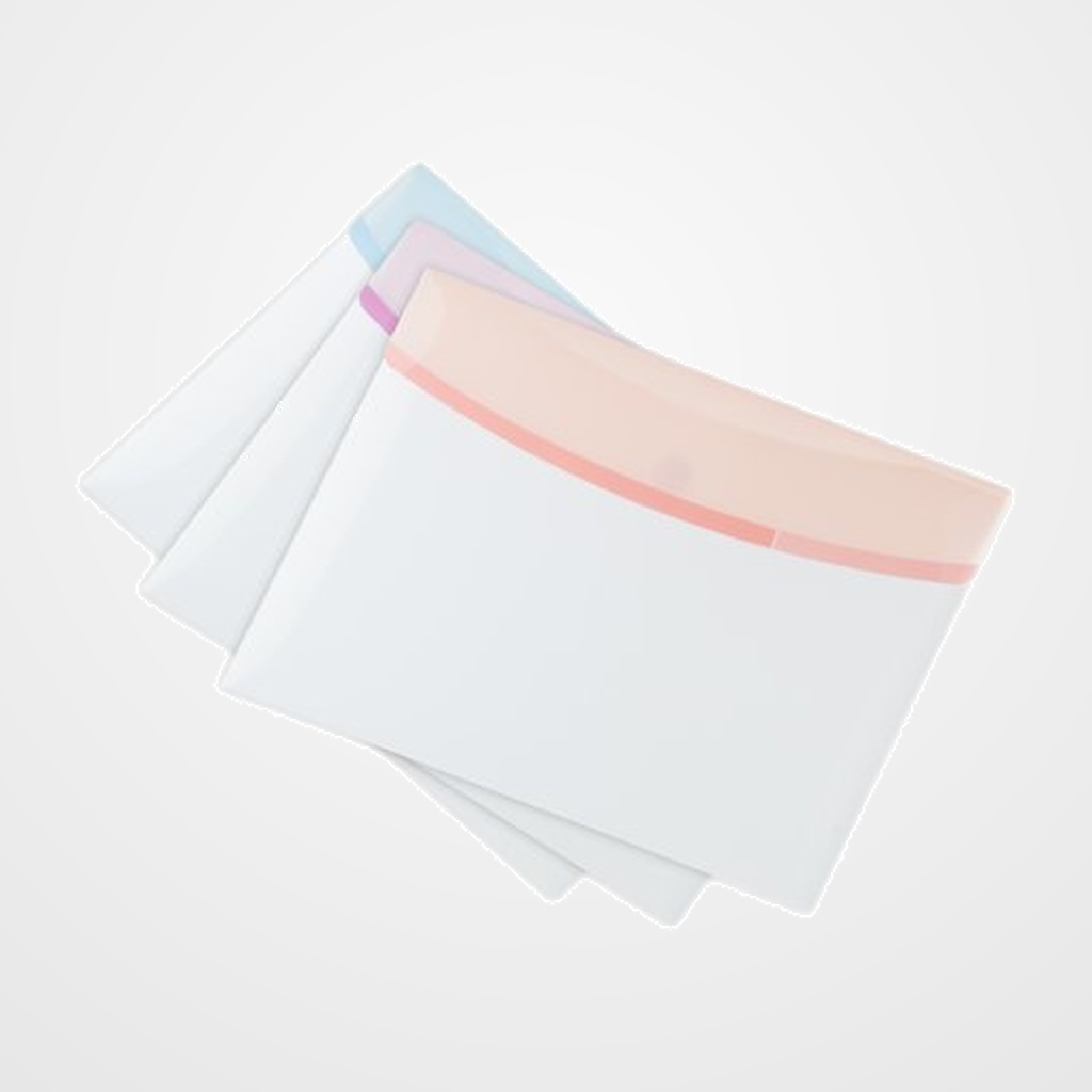 DOSIER SOBRE TARIFOLD COLOR DREAM PP RECICLABLE con VELCRO A4 SEMI OPACO SURTIDO PACK de 6