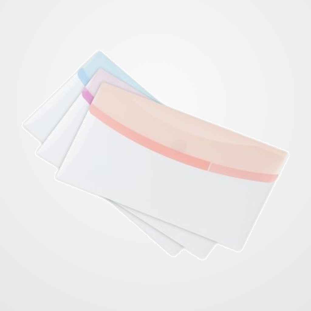 DOSIER SOBRE TARIFOLD COLOR DREAM PP RECICLABLE con VELCRO 136x250 mm (RECIBOS) SEMI OPACO SURTIDO PACK de 6