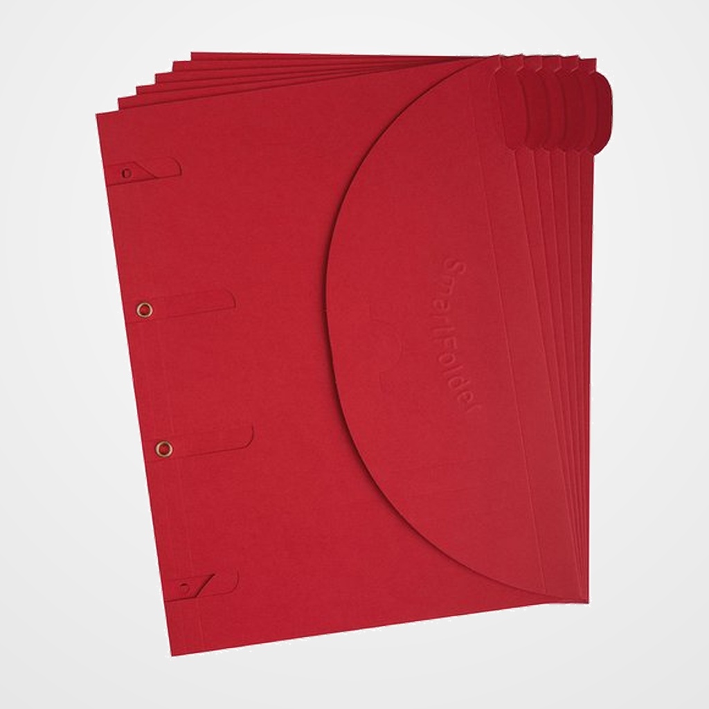[18001850] DOSIER SOBRE TARIFOLD SMARTFOLDER CARTON VELCRO A4 4 TALADROS ROJO PACK de 6