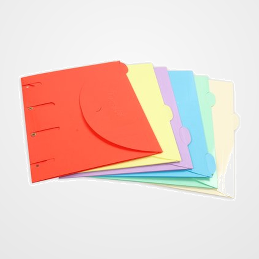 DOSIER SOBRE TARIFOLD SMARTFOLDER CARTON VELCRO A4 4 TALADROS SURTIDO PACK de 6
