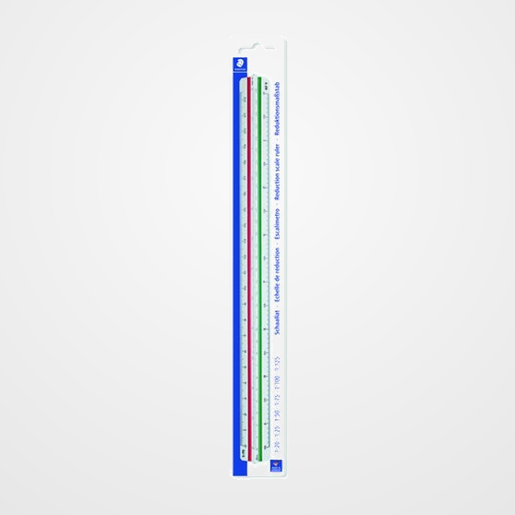 ESCALIMETRO STAEDTLER 30 CTM. (Escalas  1:20, 1:25, 1:50, 1:75, 1:100, 1:125)