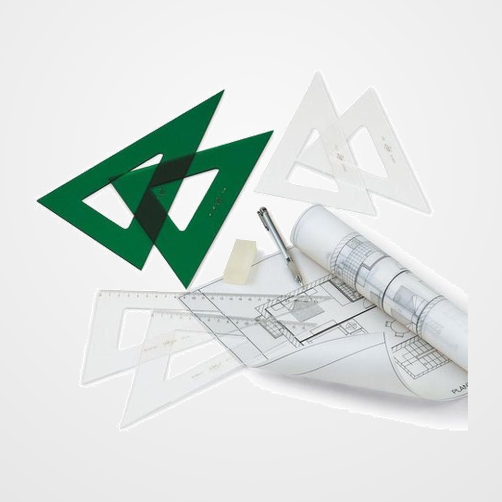 ESCUADRA GRADUADA S/BISEL TRANSP 20 CMS