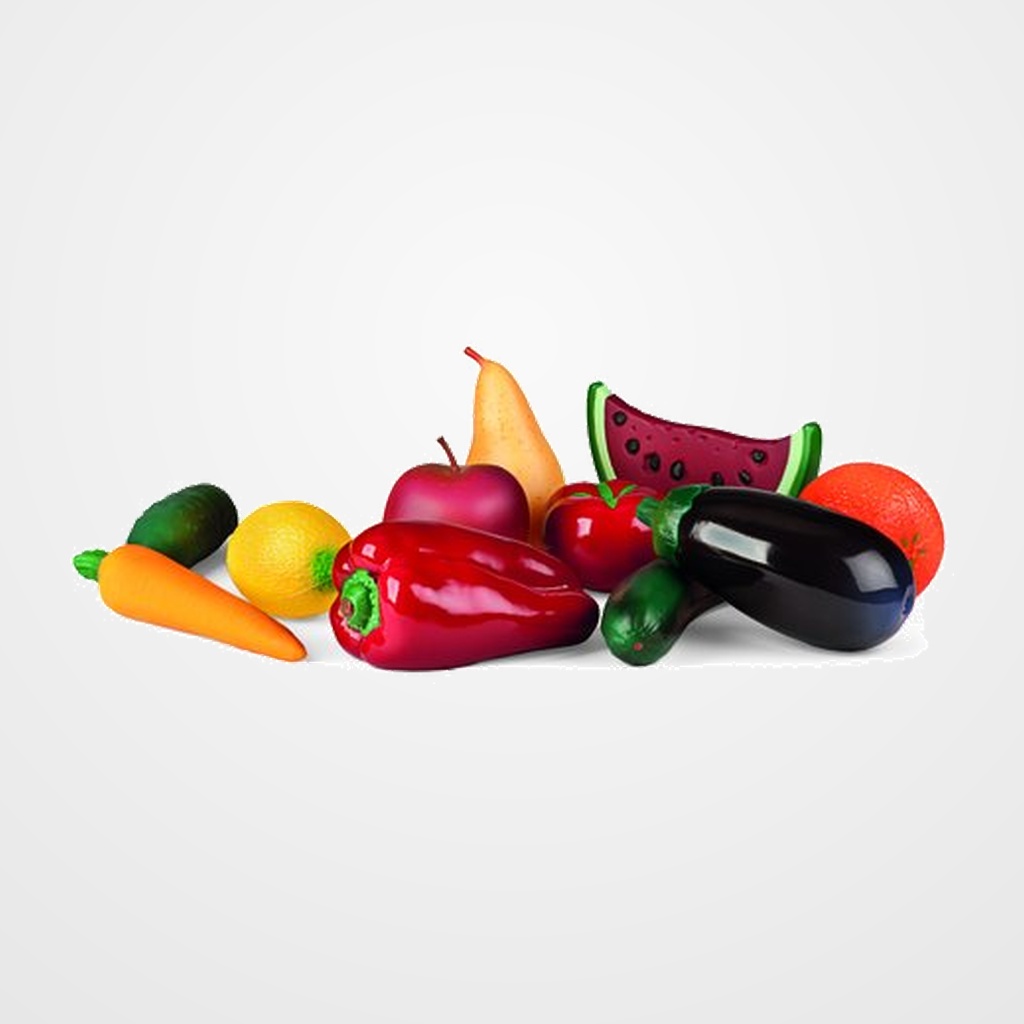 ESTUCHE MINILAND 36 PIEZAS DE COMIDA SURTIDA (frutas, hortalizas, y frutos secos)