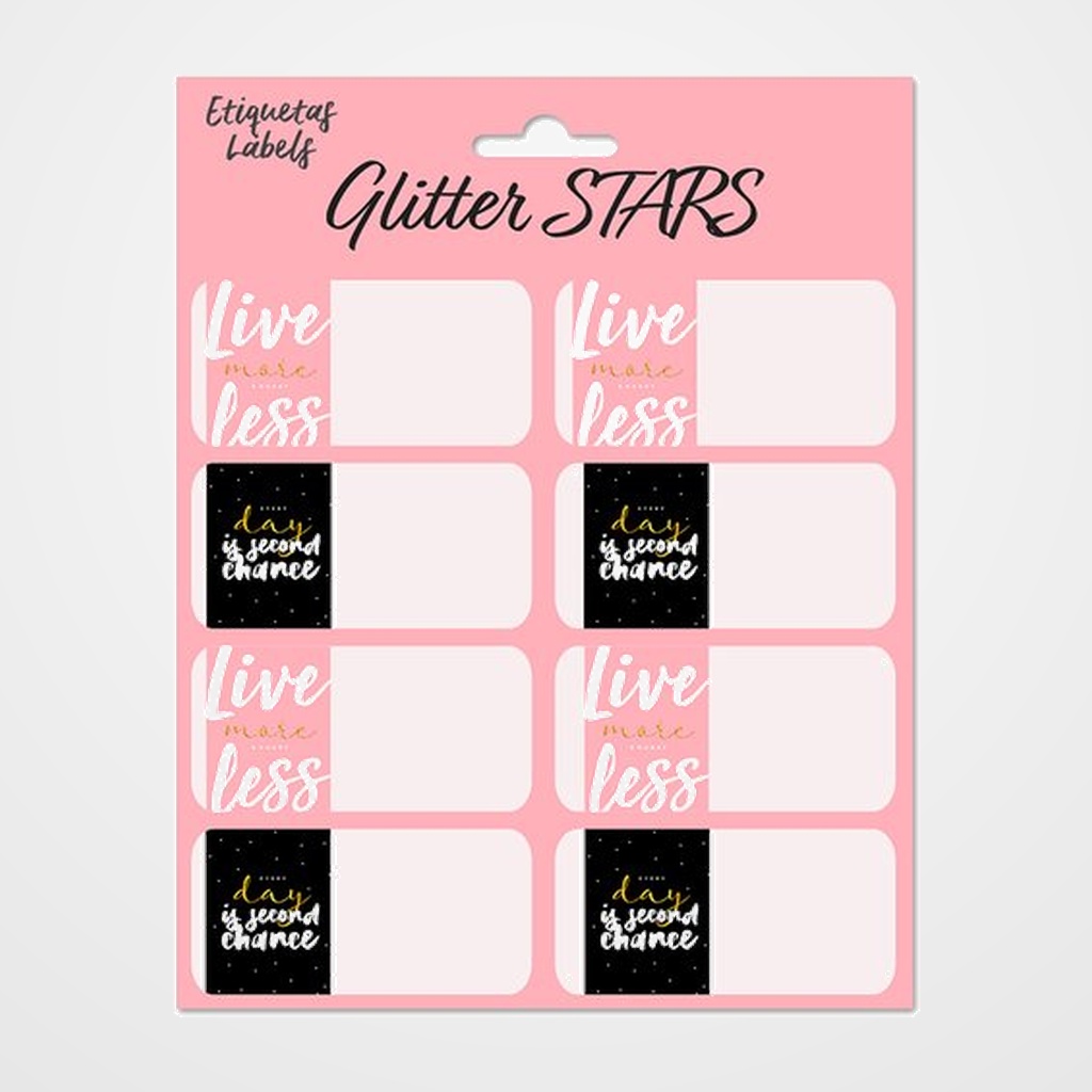 ETIQUETA ESCOLAR ERIK 15,8x20 GLITTER STARS