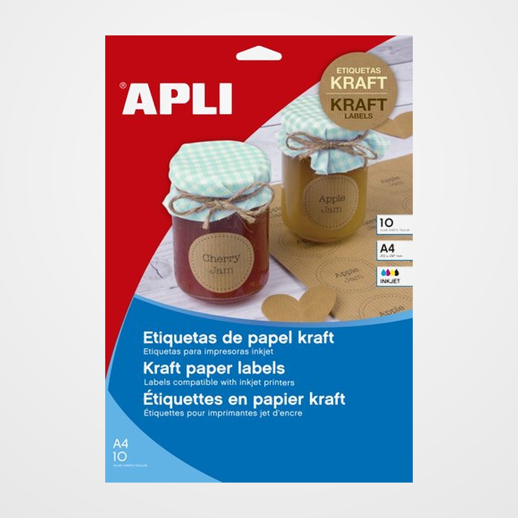 ETIQUETAS ADH.IMPR.APLI KRAFT CAJA 10h C.ROMOS 99,1x57 mm 100uds.