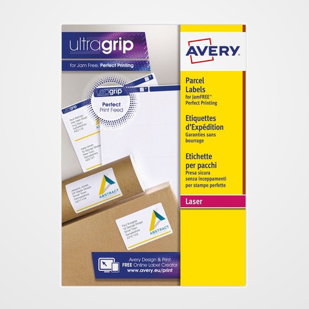 ETIQUETAS ADH.IMPR.AVERY A4 BLANCA C.ROMOS CAJA 100h  99,1x67,7 mm 800 uds.(L7165) BlockOut