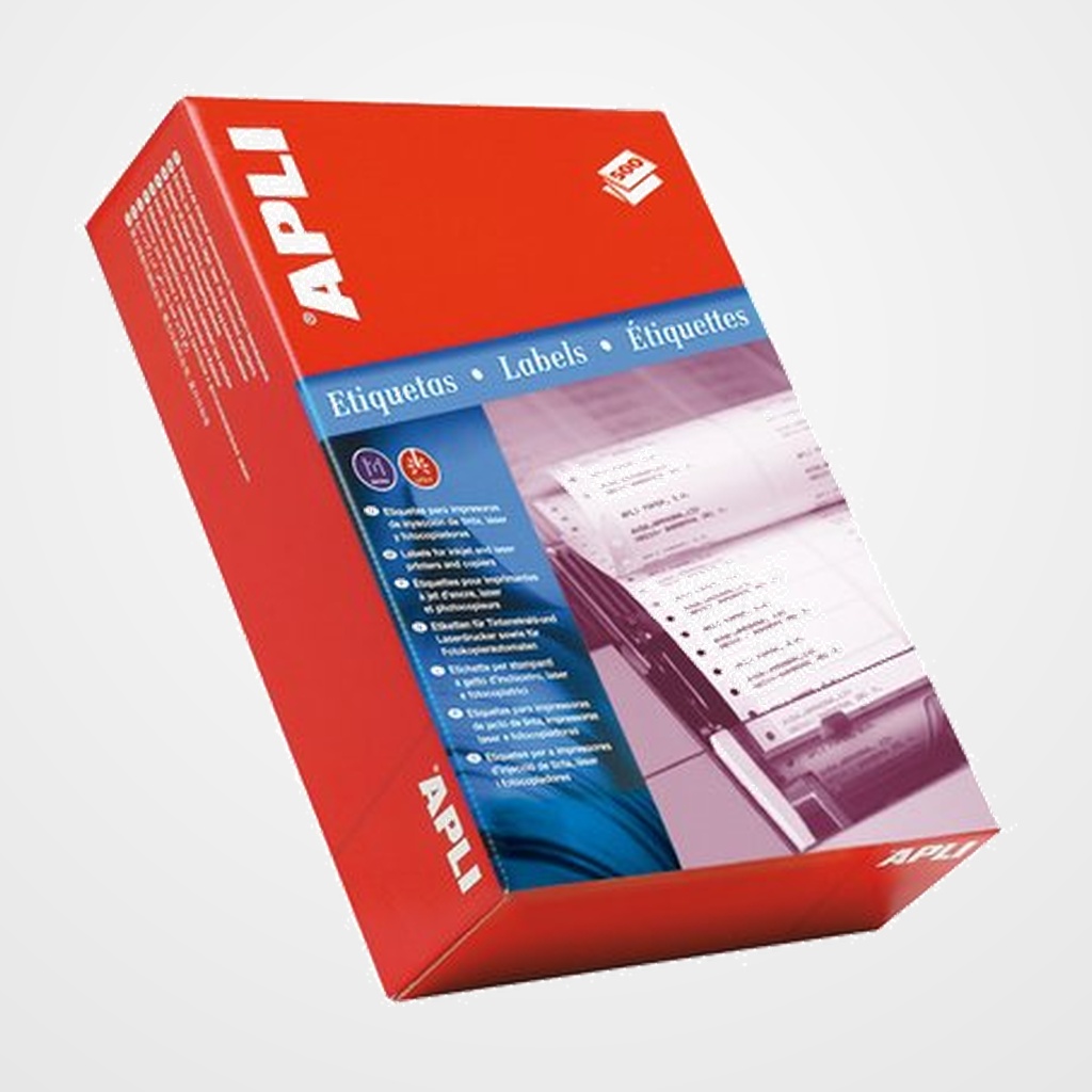 ETIQUETAS ADH.IMPR.CONTINUO APLI CAJA 500h SALIDA 3 BLANCAS  88,9x36 mm 12.000 uds.(00025)