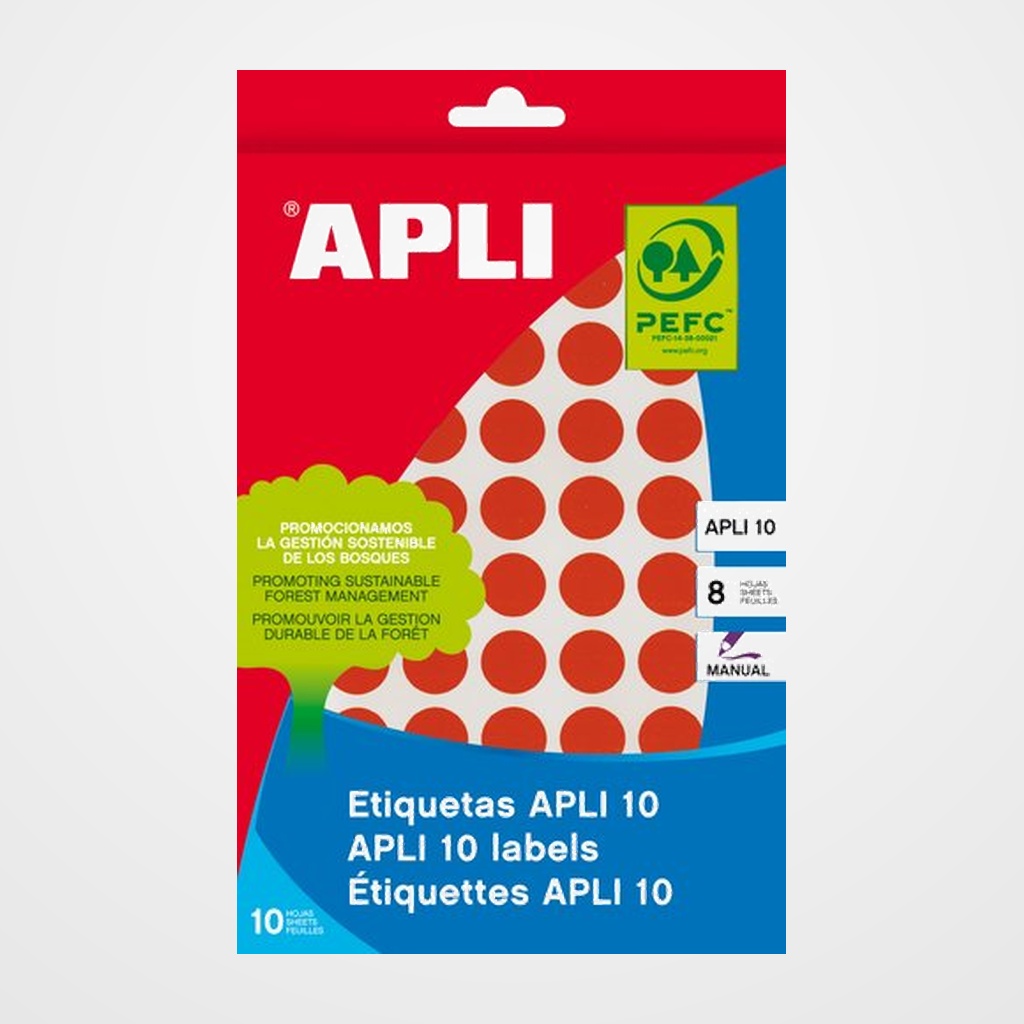 [18802213] ETIQUETAS ADH.MANUALES BOLSA APLI COLOR ROJO 8h C.ROMOS 25x40 mm 128 uds.(02756)