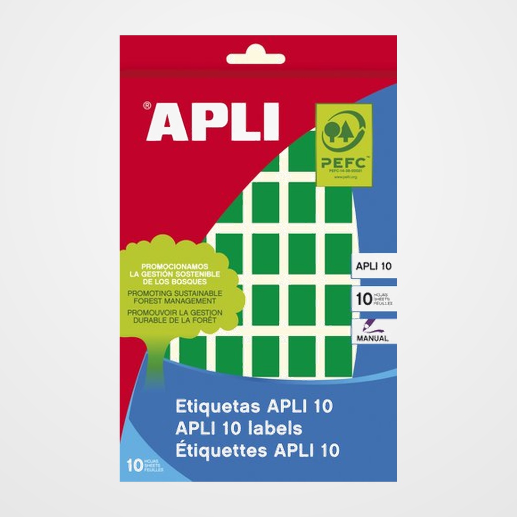 [18802211] ETIQUETAS ADH.MANUALES BOLSA APLI COLOR VERDE 8h C.ROMOS 12x18 mm 448 uds.(02753)