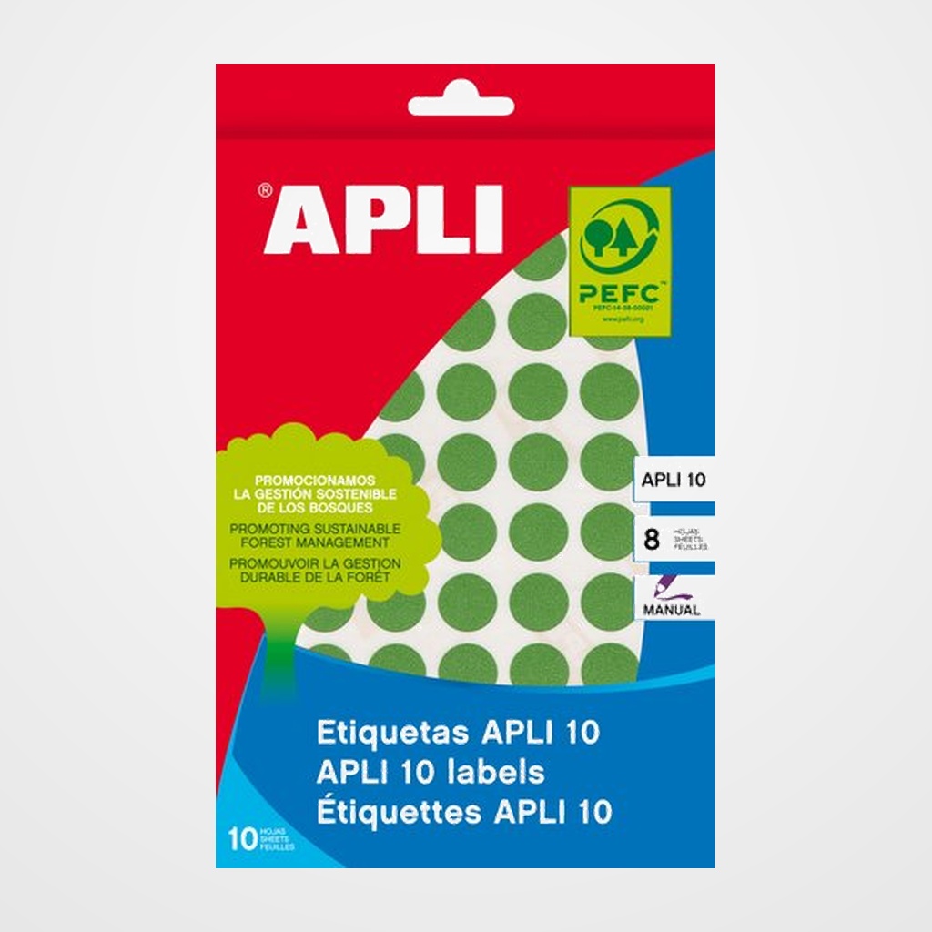[18802080] ETIQUETAS ADH.MANUALES BOLSA APLI COLOR VERDE 8h C.ROMOS 25x40 mm 128 uds.(02757)