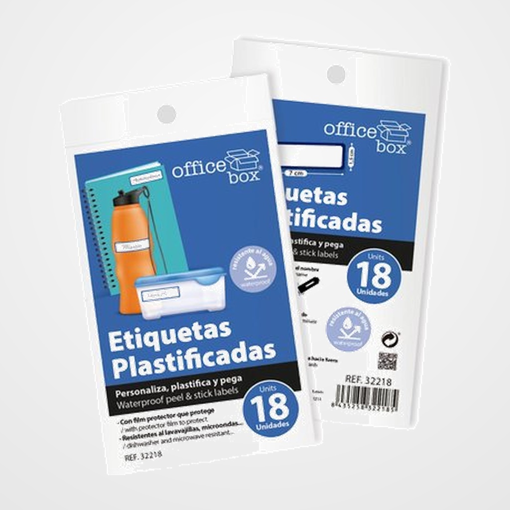 ETIQUETAS ADH.MANUALES OFFICE BOX PLASTIFICADAS 70x15 mm BOLSA de 18