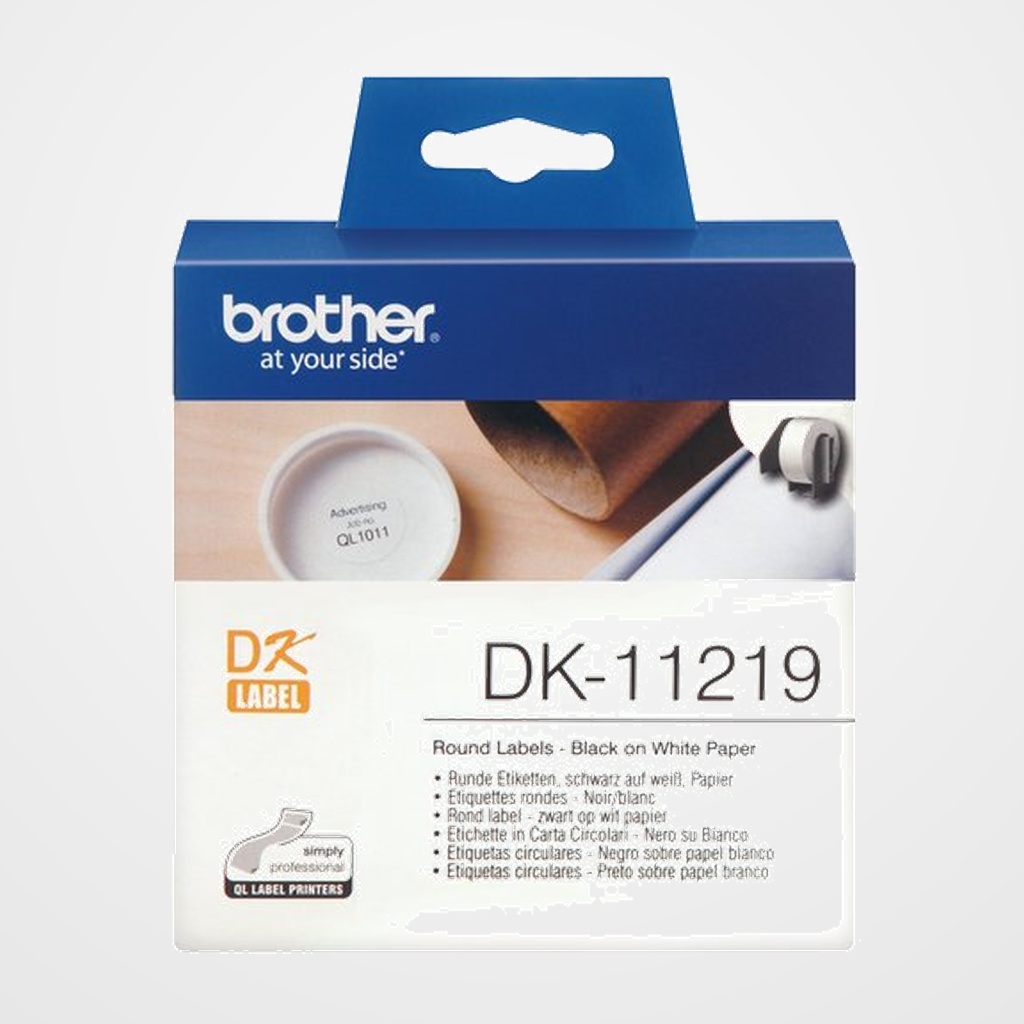 ETIQUETAS BROTHER CONTINUA PAPEL BLANCO  12 mm 1200 UNIDADES (DK11219)