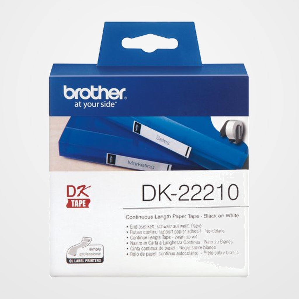 ETIQUETAS BROTHER CONTINUA PAPEL BLANCO  29 mm ROLLO 30,48 m (DK22210)