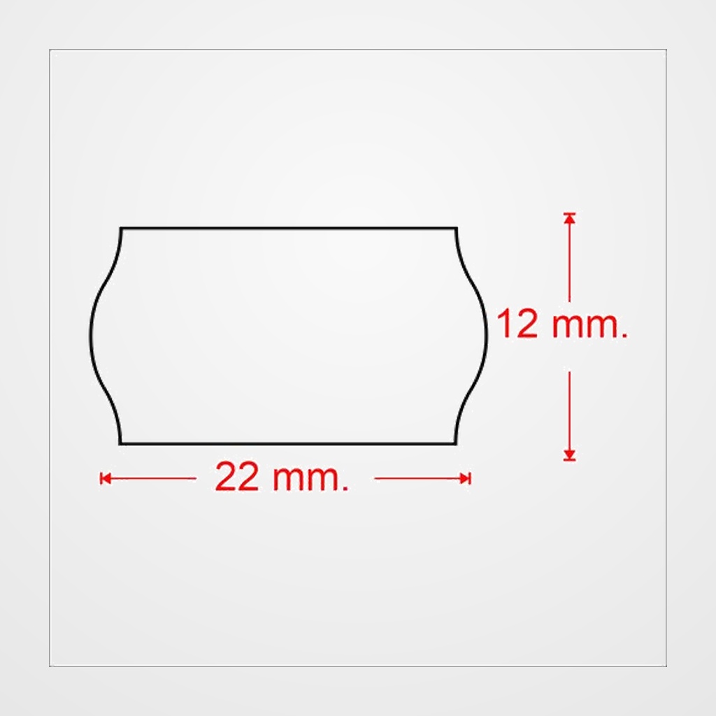 ETIQUETAS de PRECIOS METO Nº2 ADH.NORMAL 22x12 mm BLANCO ROLLO 1.500 uds.