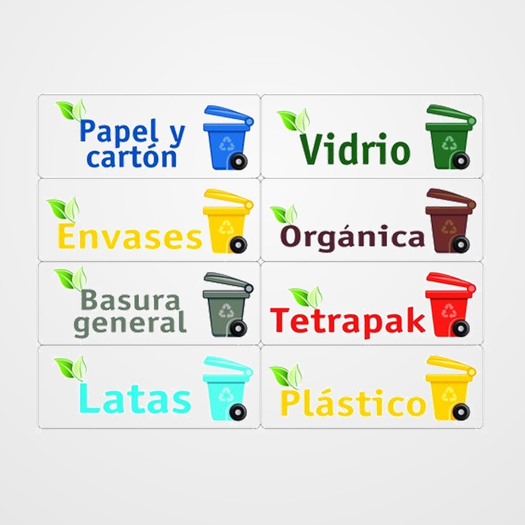 [40401461] ETIQUETAS IDENTIFICADORAS RESIDUOS TICO 120x45 mm SURTIDO de 24