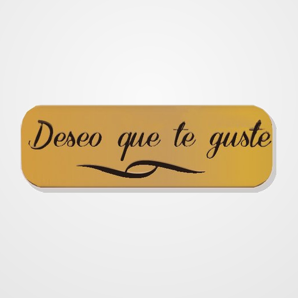 ETIQUETAS REGALO ADH. HOLOGRAFICAS ROLLO  250 uds. 45x15  DESEO QUE TE GUSTE  ORO