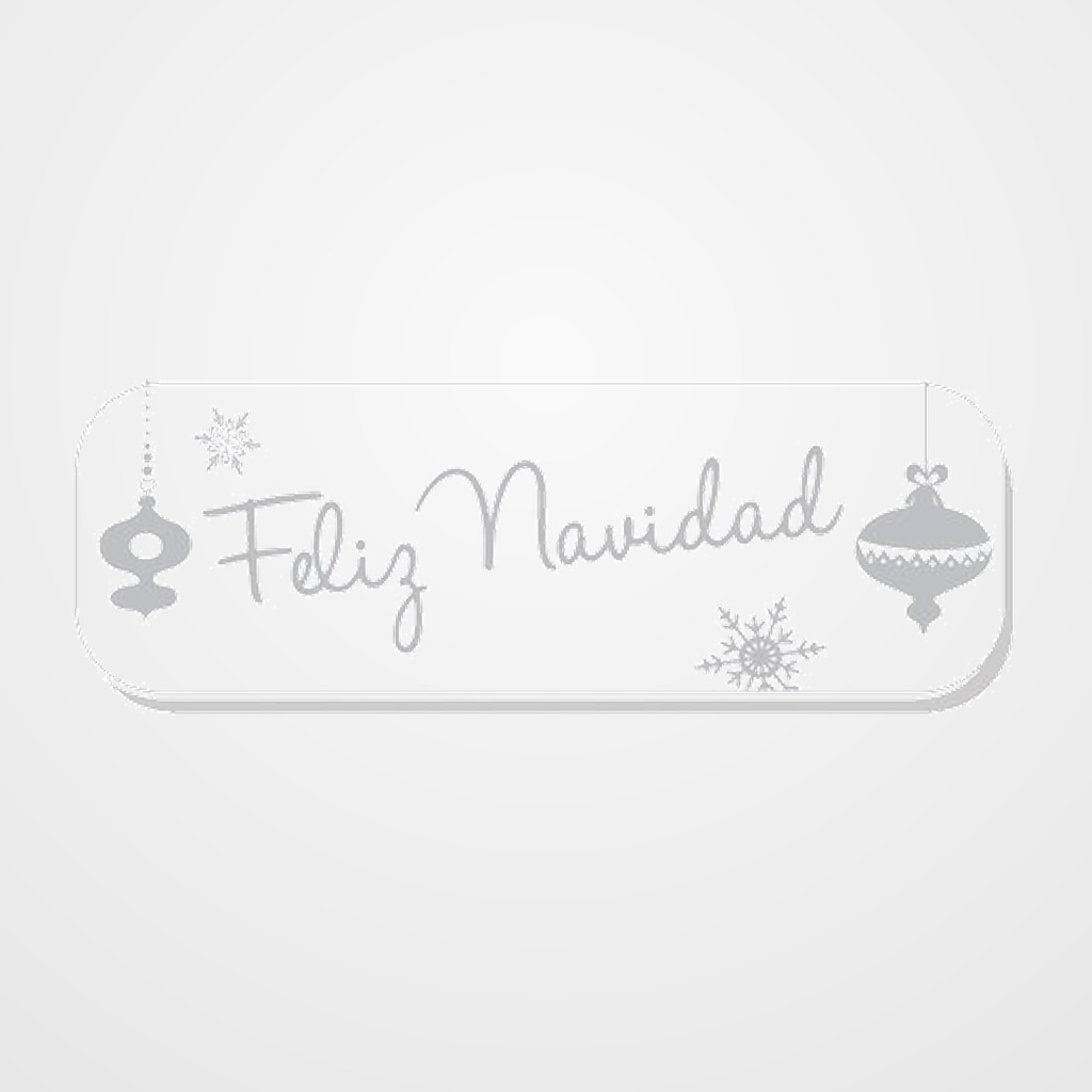 ETIQUETAS REGALO ADH. HOLOGRAFICAS ROLLO  250 uds. 45x15  FELIZ NAVIDAD  BLANCO