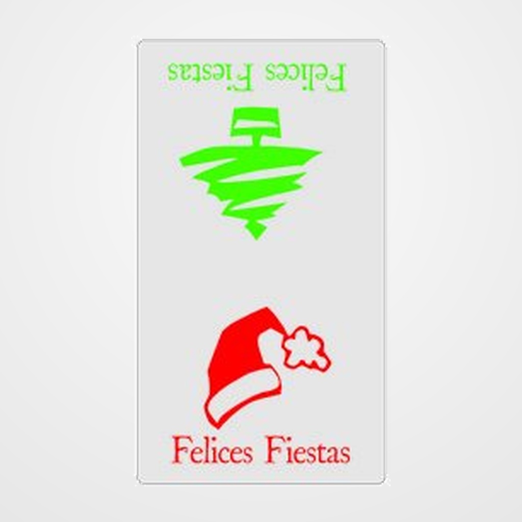 ETIQUETAS REGALO ADH. ROLLO  300 uds. 50x89 CIERRABOLSAS  FELICES FIESTAS  ARBOL/GORRO
