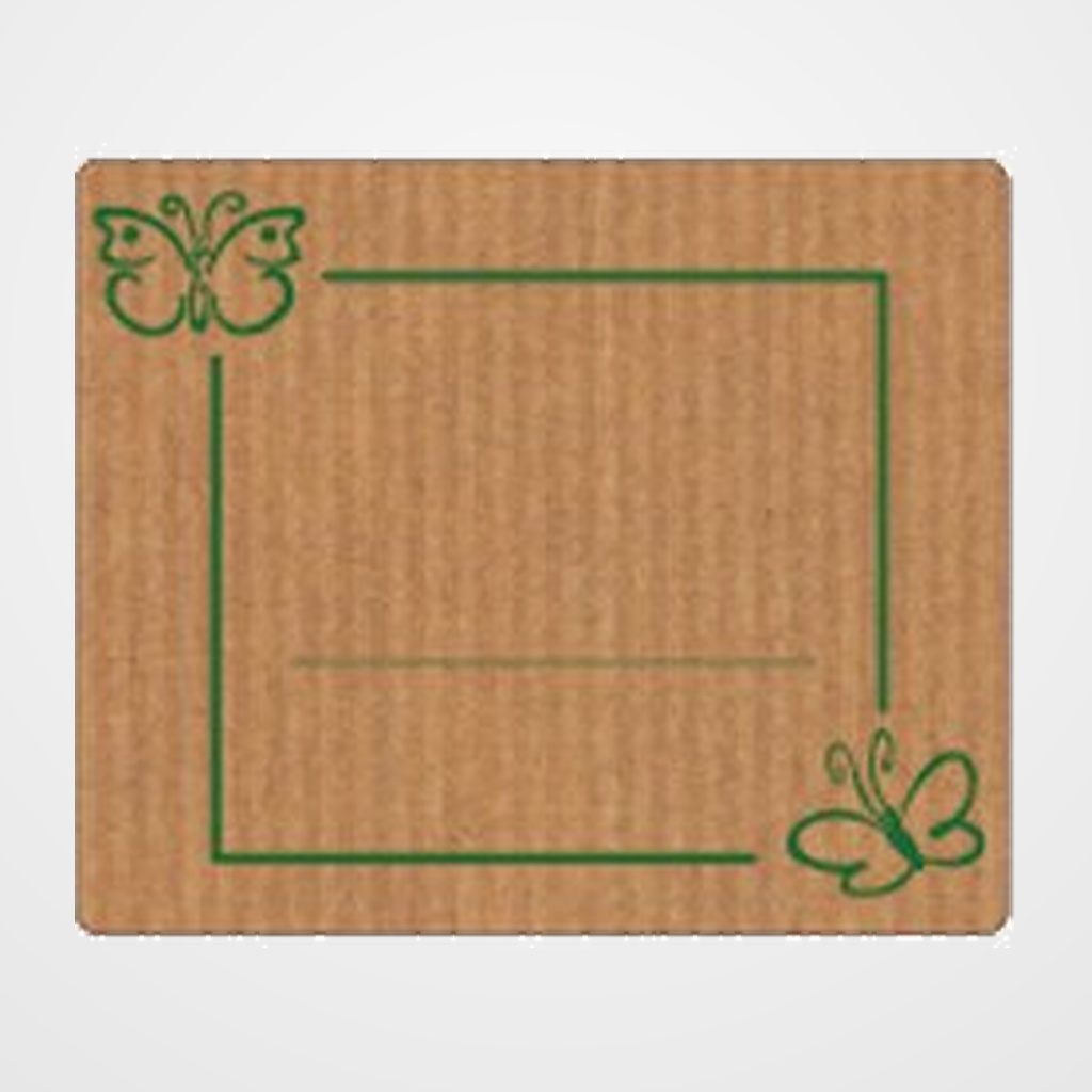 ETIQUETAS REGALO ADH. ROLLO  300 uds. 60x50 ANONIMAS KRAFT MARIPOSAS