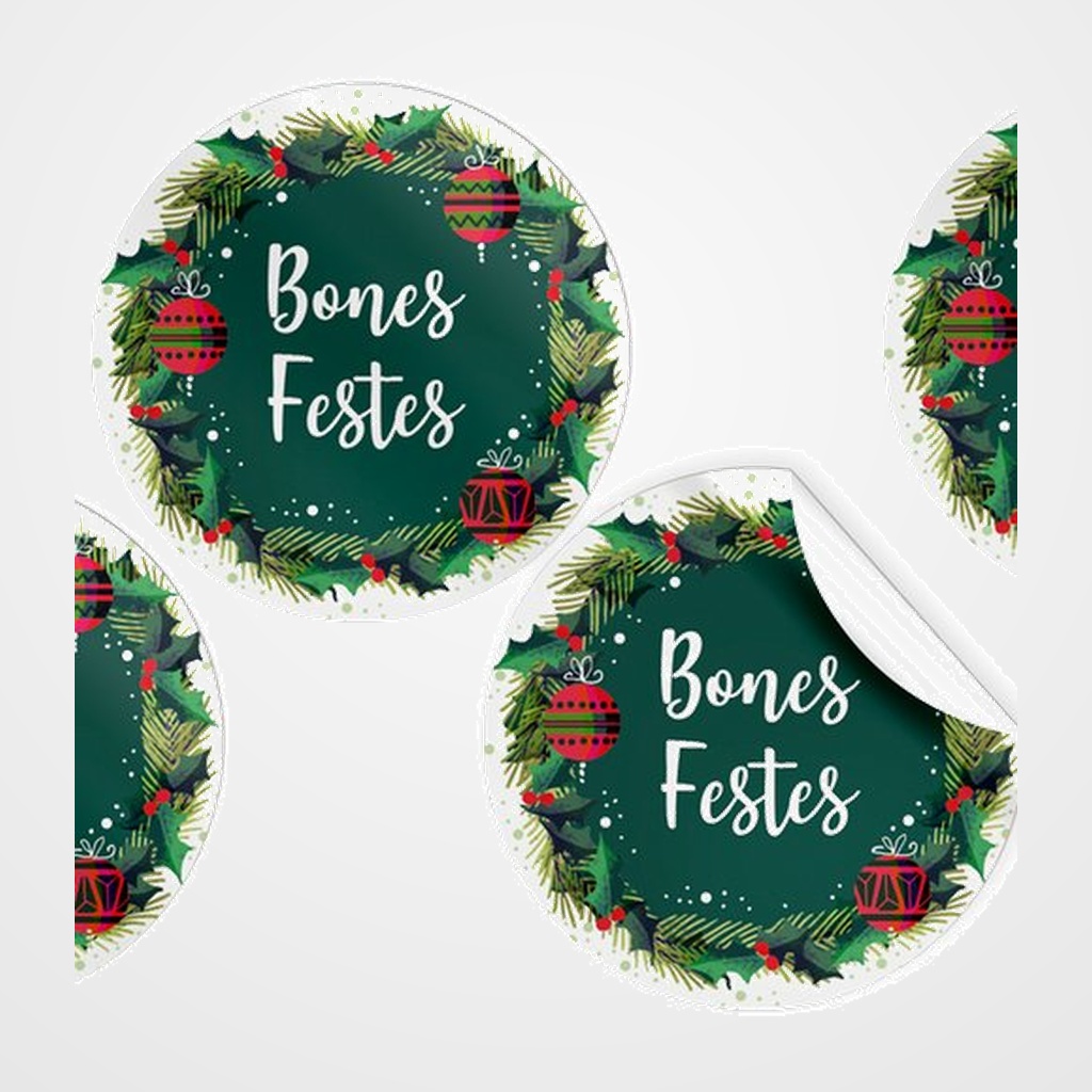 ETIQUETES REGAL CATALAN ADH. ROTLLO  250 uds. RODONES Ø 40 NADAL  BONES FESTES