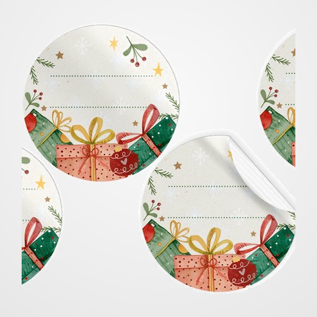 ETIQUETAS REGALO ADH. ROLLO 250 uds. REDONDAS Ø 40 PERSONALIZABLE  REGALITOS