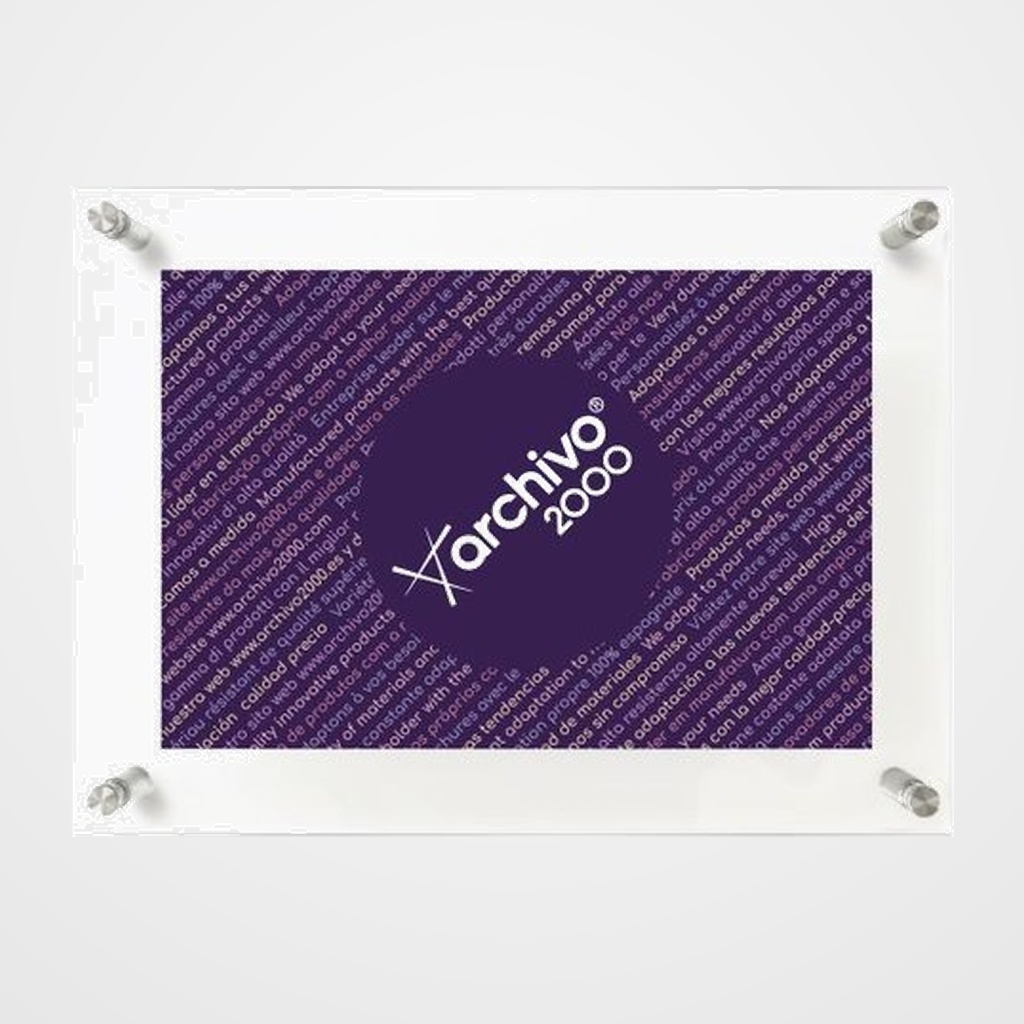 EXPOSITOR MULTIUSOS MURAL A.2000 GREEN DISPLAY A4 VERTICAL/HORIZONTAL PREMIUM CRISTAL CON EMBELLECEDORES