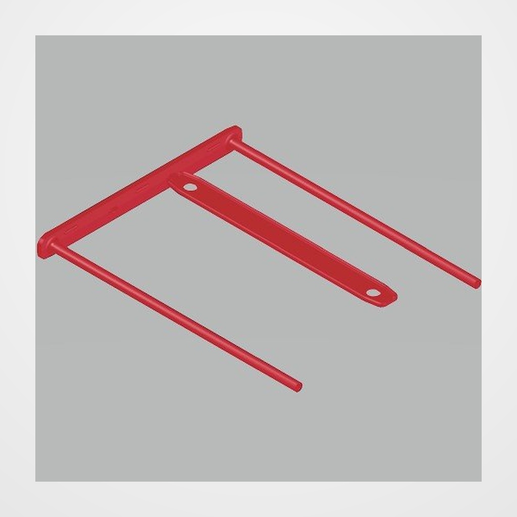 FASTENER FELLOWES PLASTICO D-CLIP ROJO 100mm (Caja de 100)