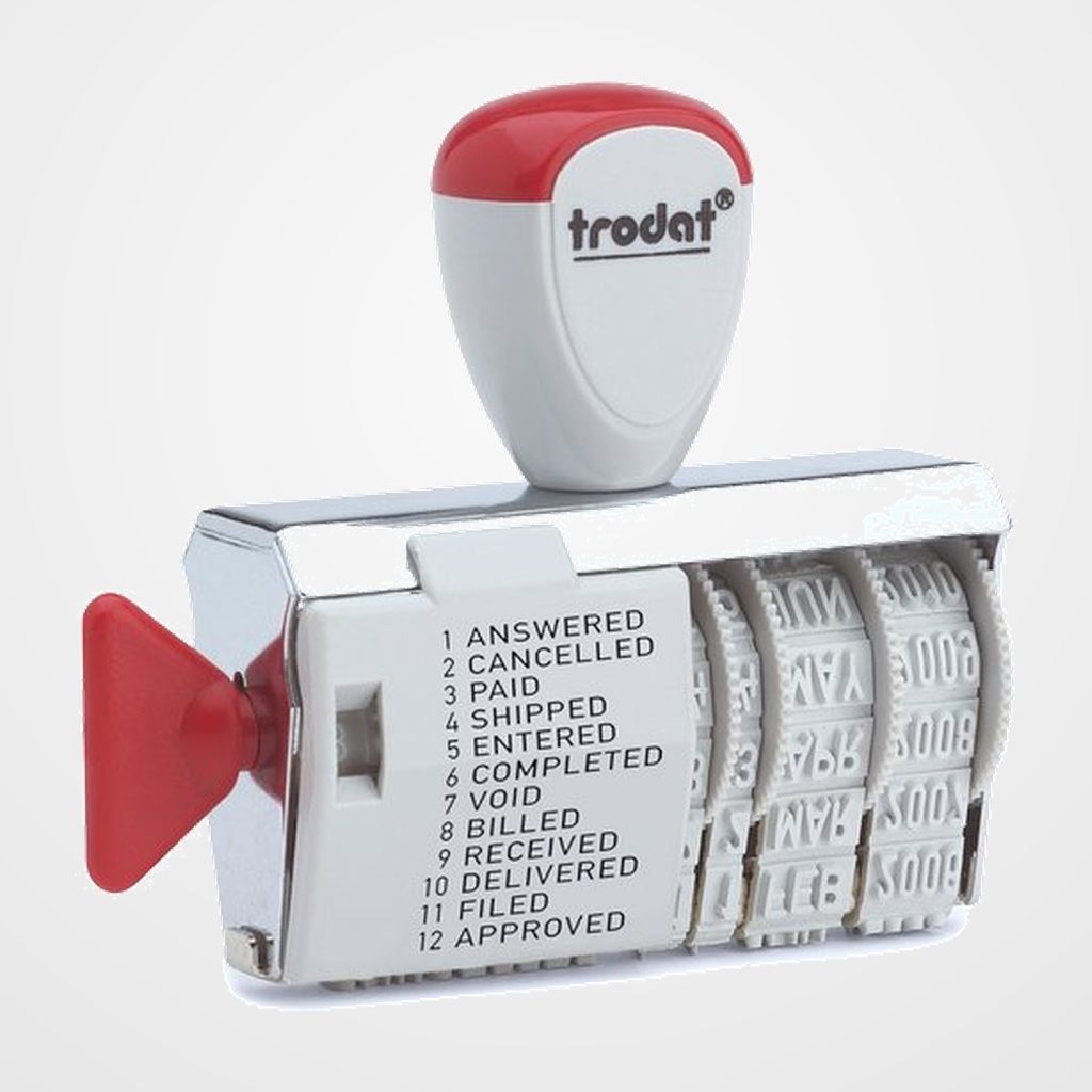 FECHADOR ent.MANUAL TRODAT 1117 4 mm. FORMULARIO COMERCIAL 12 TEXTOS