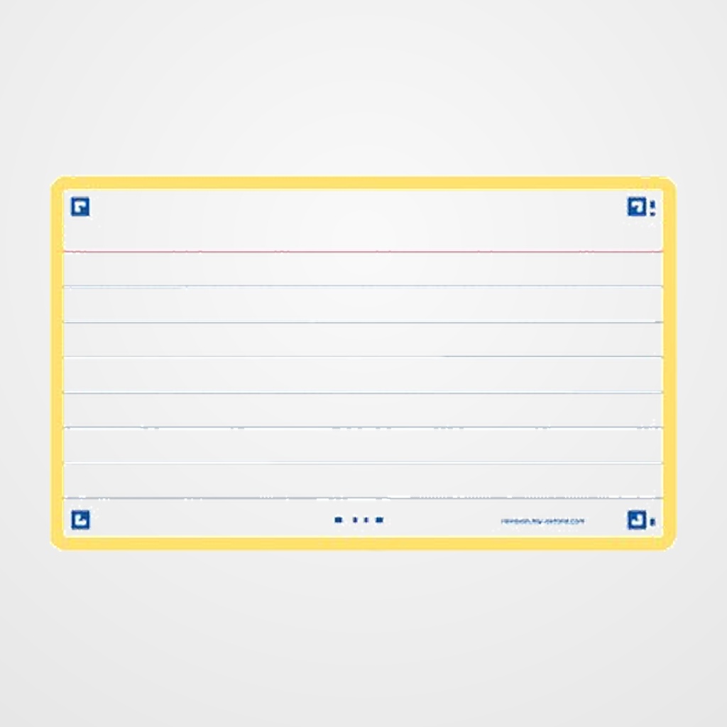 FICHAS OXFORD FLASH 2.0 COLOR HORIZONTAL 125x75mm (A7) AMARILLO paquete de 30