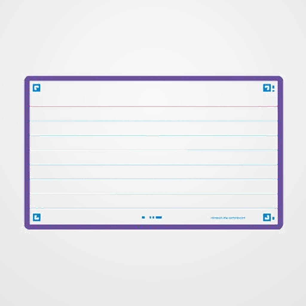 [19301053] FICHAS OXFORD FLASH 2.0 COLOR HORIZONTAL 125x75mm (A7) MORADO paquete de 30