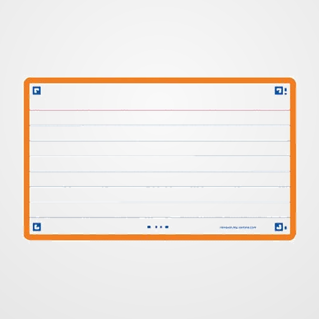 FICHAS OXFORD FLASH 2.0 COLOR HORIZONTAL 125x75mm (A7) NARANJA paquete de 30