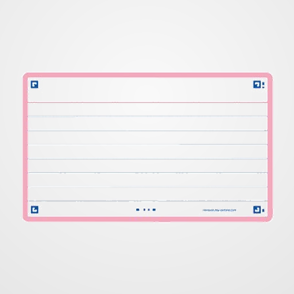 FICHAS OXFORD FLASH 2.0 COLOR HORIZONTAL 125x75mm (A7) ROSA paquete de 30