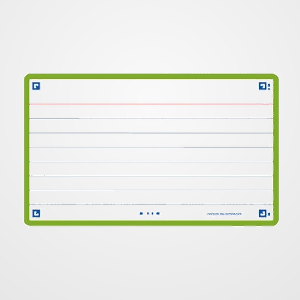 FICHAS OXFORD FLASH 2.0 COLOR HORIZONTAL 125x75mm (A7) VERDE paquete de 30