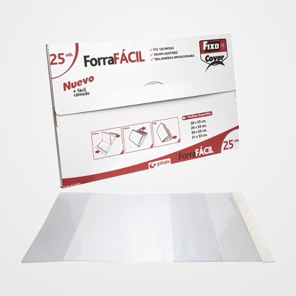 FORRO AJUSTABLE FIXO PVC TRANS.120µ 290x530 mm
